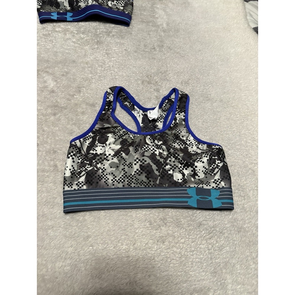 New Under Armour Women's Small Compression Sports Bra Multi Color Floral Gym D